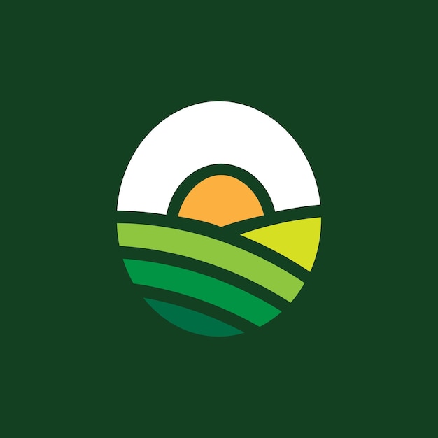 círculo de campo de agricultura colorido vector de diseño de logotipo moderno