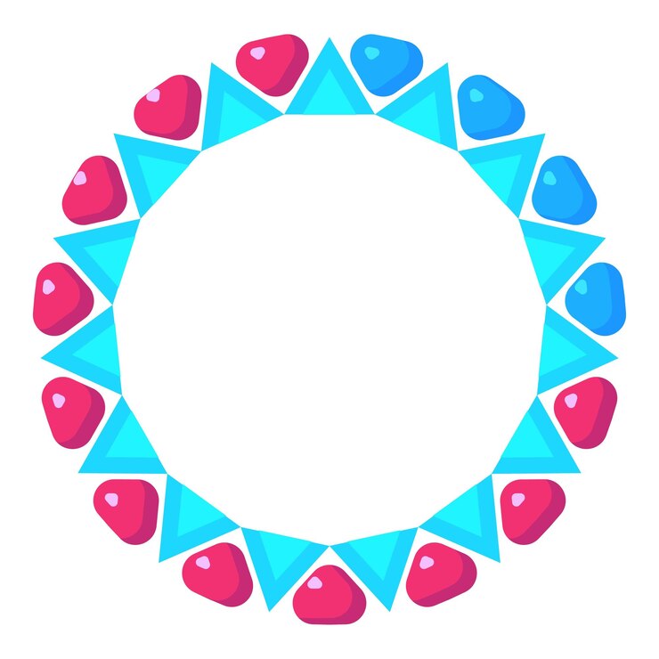 Vector círculo de carga con icono de corazones rosados y azules ilustración de dibujos animados del icono vectorial para la web