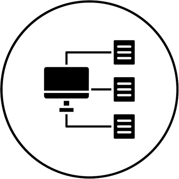 un círculo con un círculo blanco y negro que dice web