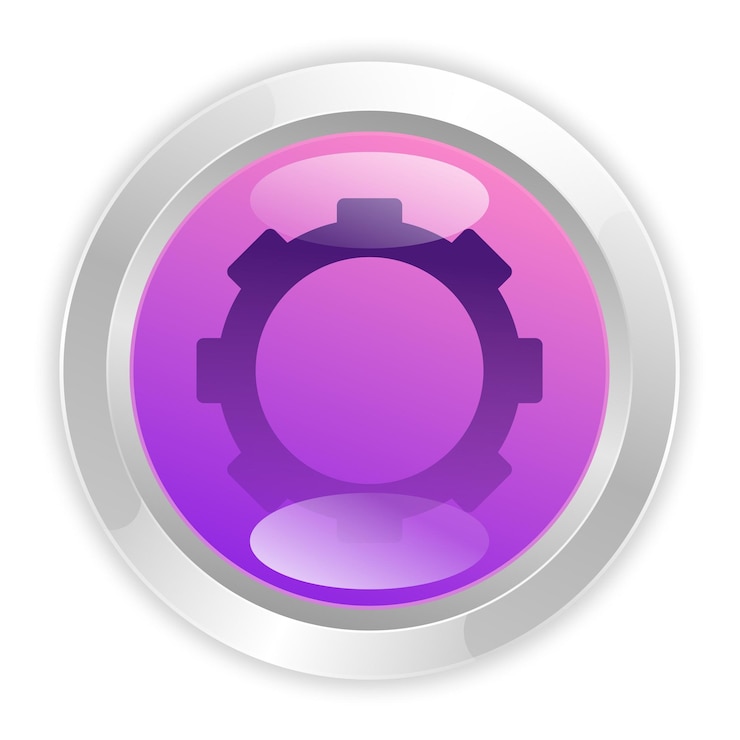 Vector un círculo con un círculo púrpura y rosa y un círculo morado con una lente púrpura