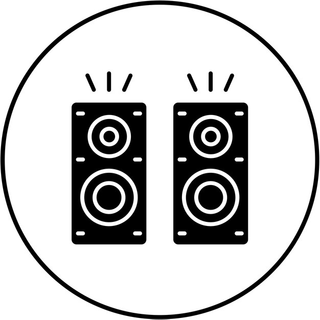 un círculo con un círculo que dice sonido en él