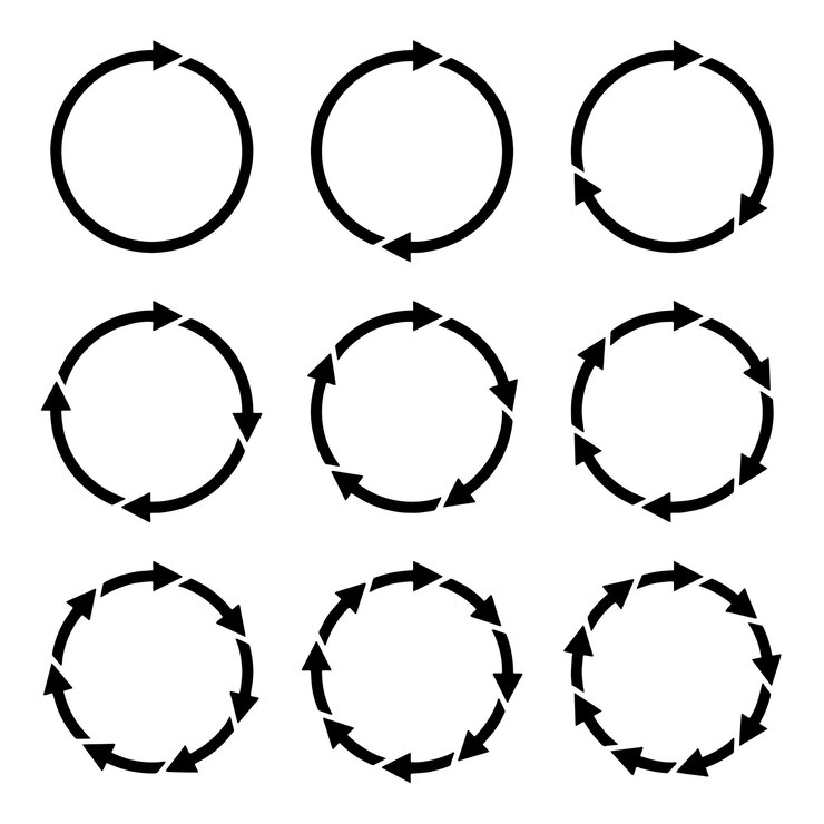 Vector un círculo con círculos y un círculo con un círculo en el medio.