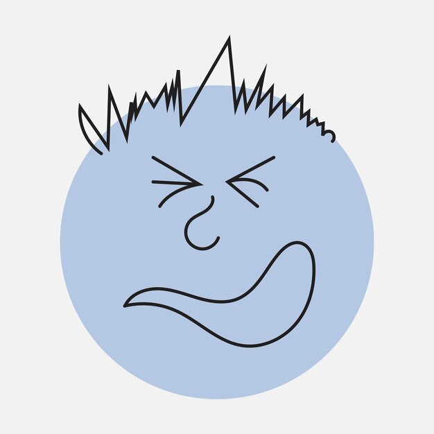 Círculo de cómics abstractos Rostros con varias emociones