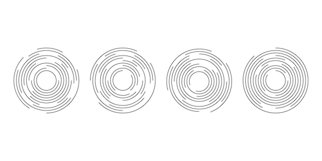 Círculo concéntrico abstracto geométrico. Elemento geométrico. Figura circular. Conjunto de vectores.