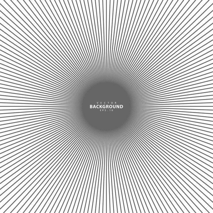 Vector círculo concéntrico ilustración para la onda sonora patrón de línea de círculo abstracto en blanco y negro