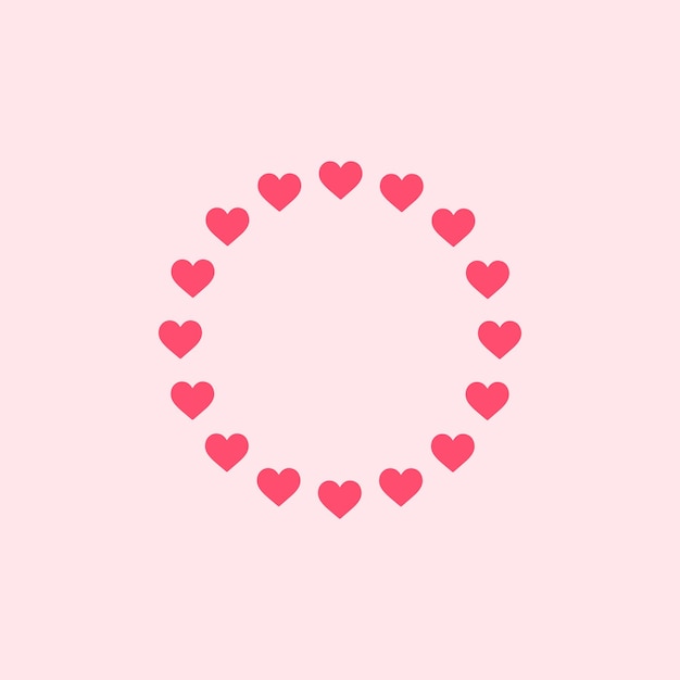 círculo de corazones ilustración de san valentín