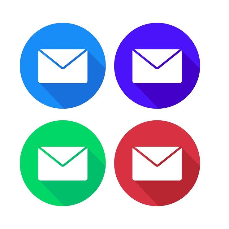 Vector círculo de correo con conjunto de sombras