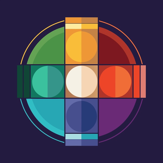 un círculo con un cuadrado de color que dice cuadrado