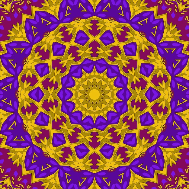 Círculo decorativo patrones flor étnica paisley diseño vector ilustración