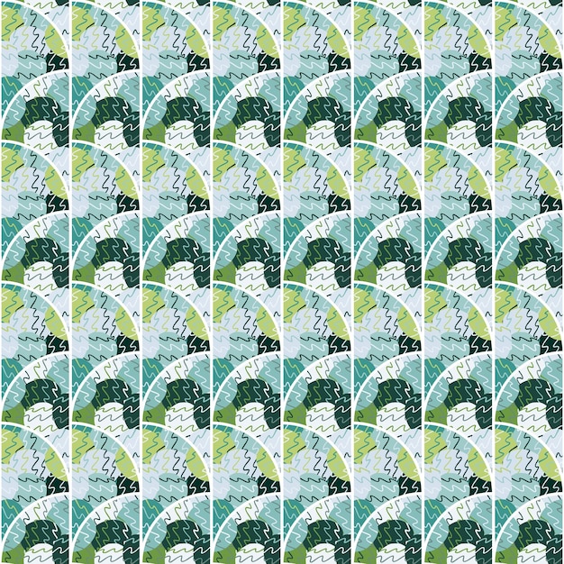 Círculo dibujado a mano formas caleidoscopio de patrones sin fisuras estilo Doodle ornamento de mosaico abstracto decorativo Diseño geométrico simple
