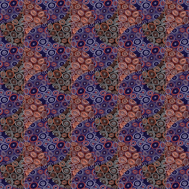 Círculo dibujado a mano formas de patrones sin fisuras Ornamento de mosaico de caleidoscopio decorativo
