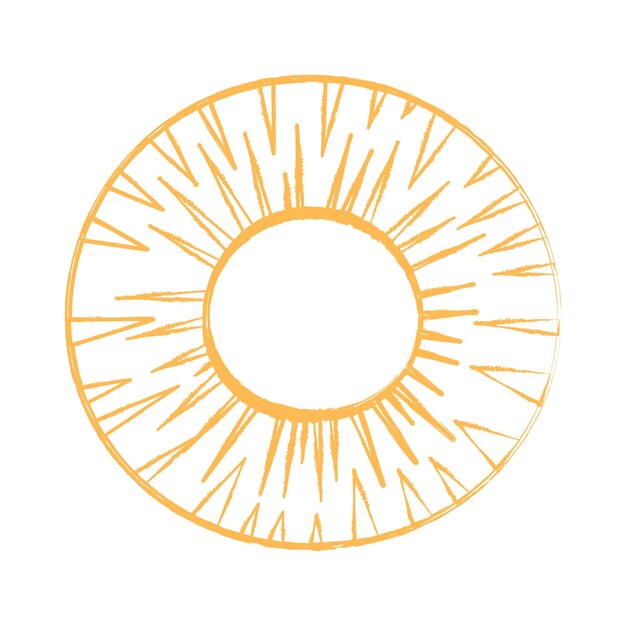 Un círculo dibujado a mano de piña Ilustración vectorial Logotipo del alfiler