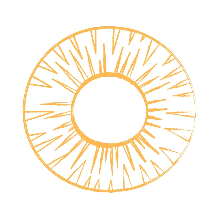 Vector un círculo dibujado a mano de piña ilustración vectorial logotipo del alfiler