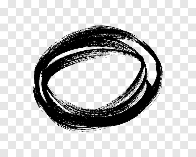 Círculo dibujado con un marcador negro Círculo de garabateo de estilo Doodle Elementos de diseño dibujados a mano en negro en fondo transparente Ilustración vectorial