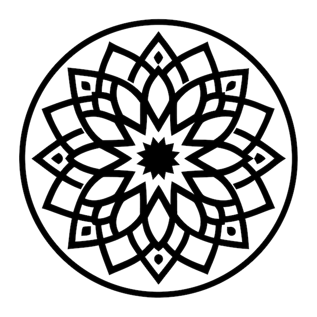 un círculo con un diseño que dice "mandalas" en él