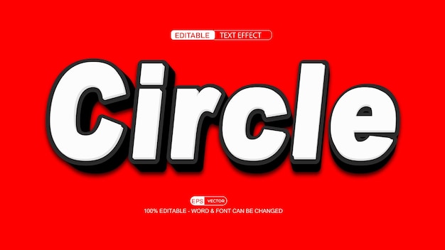 Círculo efecto de texto editable vector estilo 3d con fondo