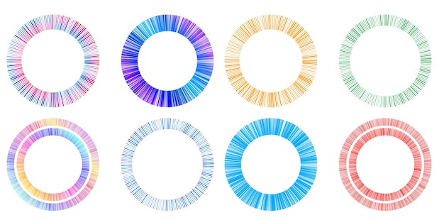 Círculo de elemento de diseño Anillo de oro de colores vectoriales en negrita aislado de rayas onduladas de brillo abstracto de muchos remolinos brillantes creados con la ilustración de vector de herramienta de mezcla EPS10 para su presentación