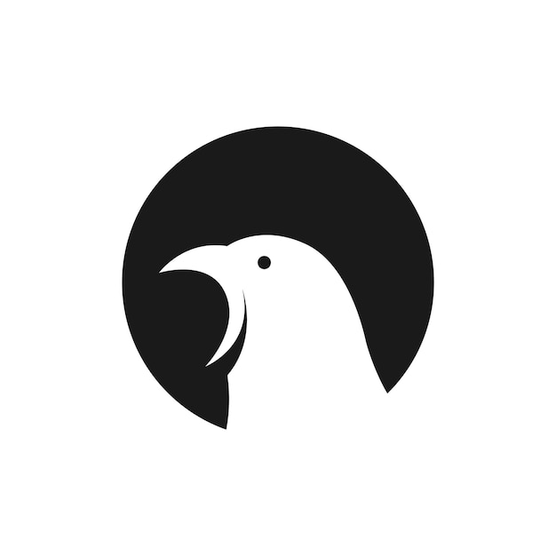 Círculo de espacio negativo con diseño de logotipo de pájaro pequeño símbolo gráfico vectorial ilustración de signo de icono