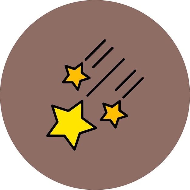 un círculo con estrellas y un círculo marrón con un fondo blanco