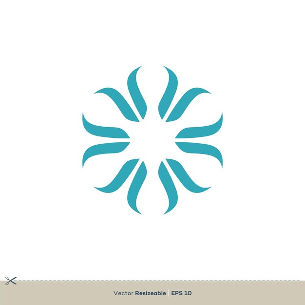 Círculo Flor Vector Logo Plantilla Ilustración Diseño Vector EPS 10