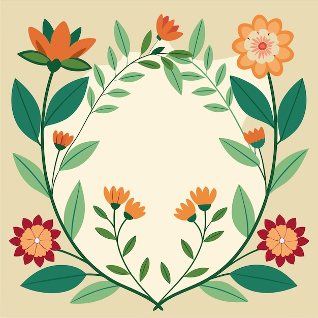 un círculo de flores con un círculo a su alrededor
