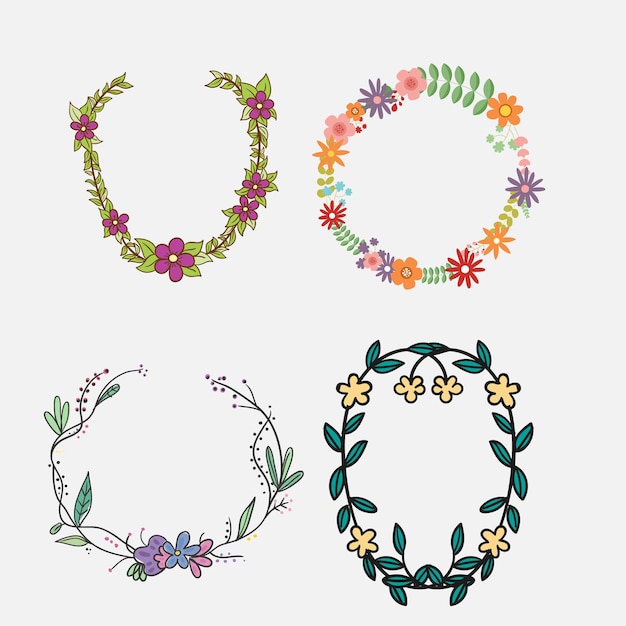 un círculo de flores y hojas con la palabra o en él