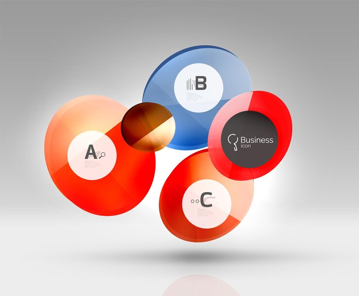Vector círculo de fondo geométrico abstracto colorido diseño de negocios o tecnología para la web en blanco con texto de muestra