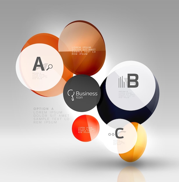 Círculo de fondo geométrico abstracto colorido diseño de negocios o tecnología para la web en blanco con texto de muestra
