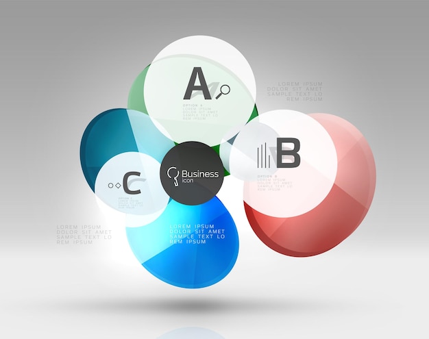 Círculo de fondo geométrico abstracto colorido diseño de negocios o tecnología para la web en blanco con texto de muestra