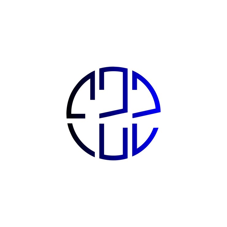 Vector círculo fzz moderno minimalista simple monograma diseño de logotipo de lujo para la marca