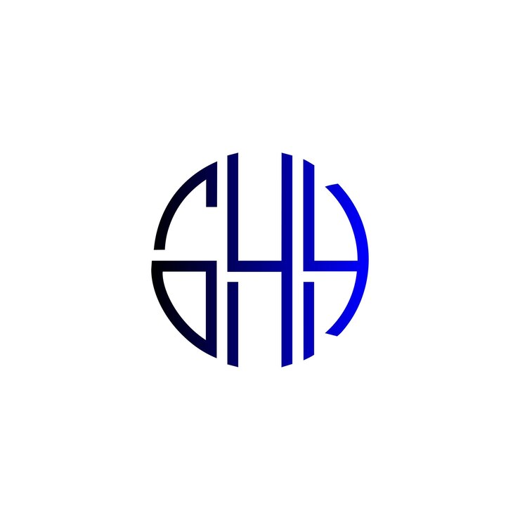 Vector círculo ghh moderno minimalista simple monograma diseño de logotipo de lujo para la marca