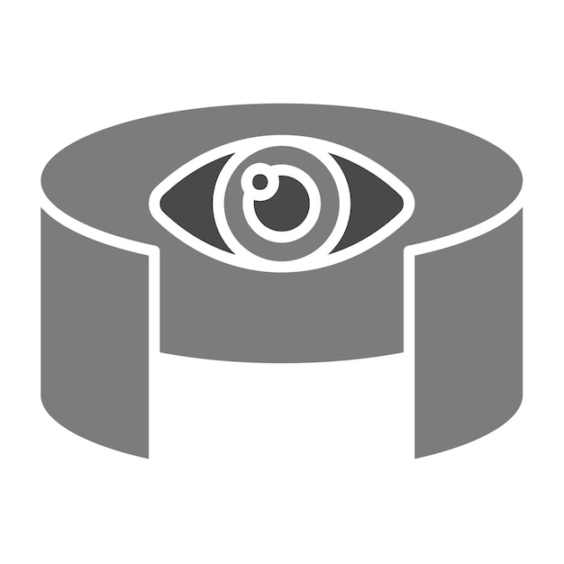 un círculo gris con un ojo que tiene la palabra ojo en él