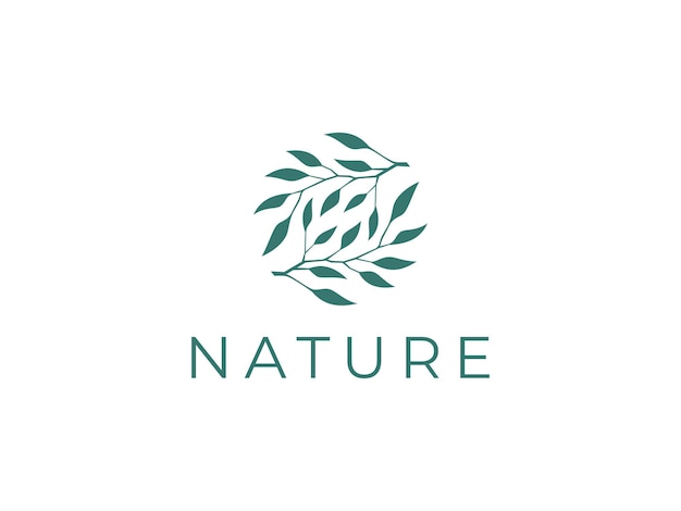 círculo hoja de naturaleza ramita logotipo vector icono ilustración plantilla de logotipo