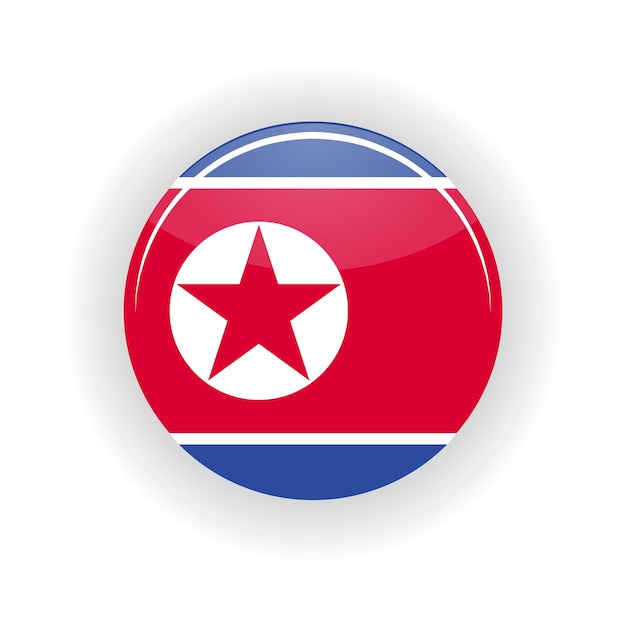 Círculo de icono de Corea del Norte aislado sobre fondo blanco Ilustración de vector de icono de Pyongyang