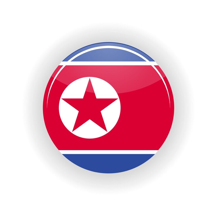 Vector círculo de icono de corea del norte aislado sobre fondo blanco ilustración de vector de icono de pyongyang