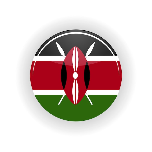 Círculo de icono de Kenia aislado sobre fondo blanco Ilustración de vector de icono de Nairobi