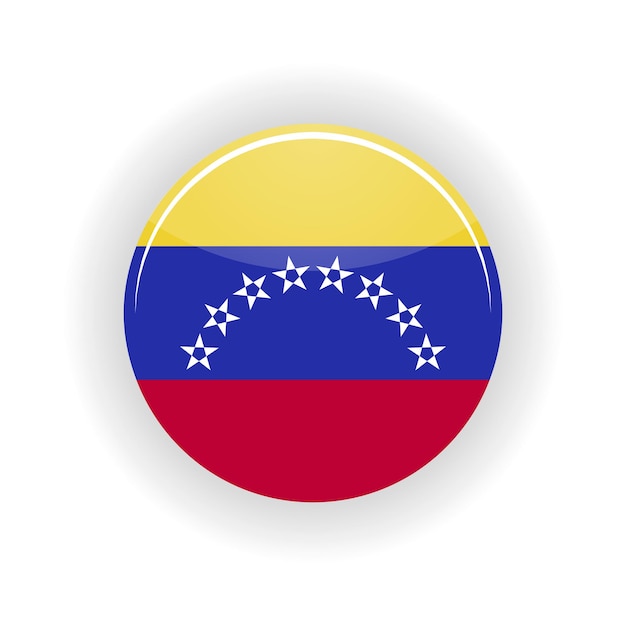 Círculo de icono de Venezuela aislado sobre fondo blanco Ilustración de vector de icono de Caracas