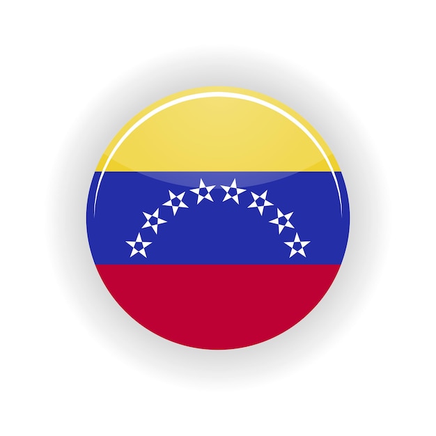 Círculo de icono de Venezuela aislado sobre fondo blanco Ilustración de vector de icono de Caracas