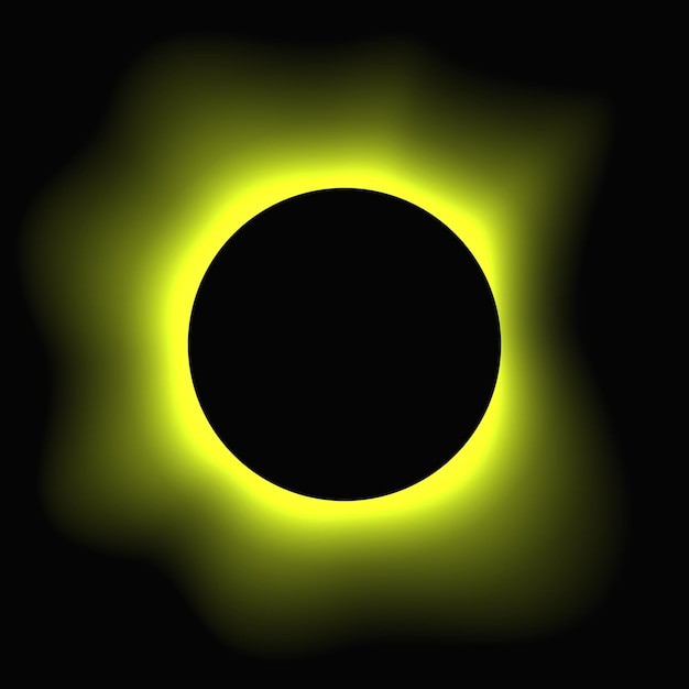 Círculo iluminar marco con degradado Banner de neón redondo amarillo aislado sobre fondo negro Ilustración vectorial