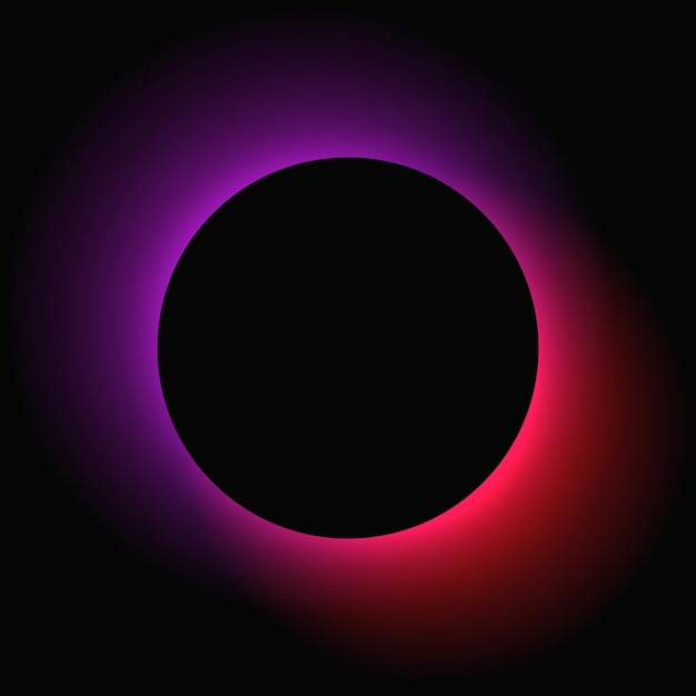 Círculo iluminar el marco de luz con gradiente de color