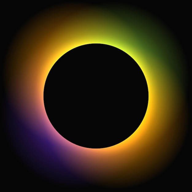 Círculo iluminar el marco de luz con gradiente de color