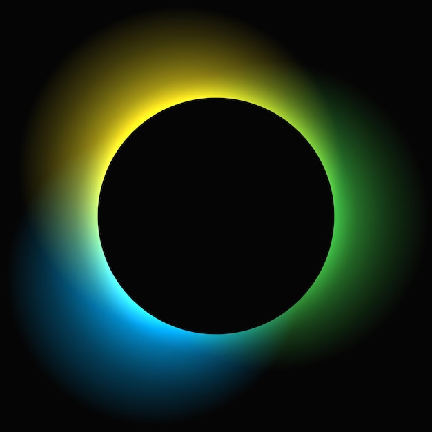 Círculo iluminar el marco de luz con gradiente de color