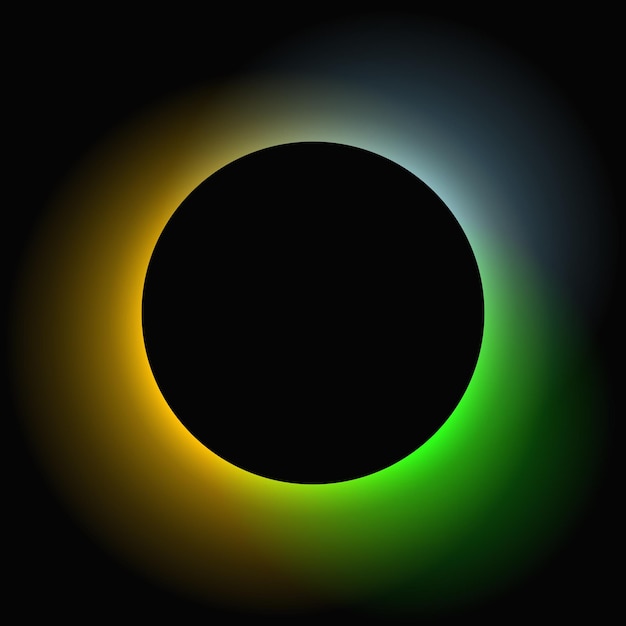 Círculo iluminar el marco de luz con gradiente de color