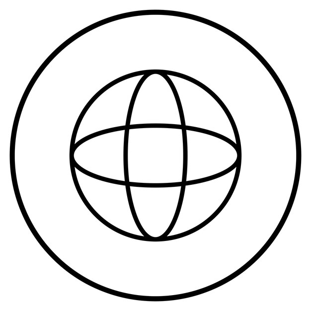 un círculo con una imagen de un globo en él
