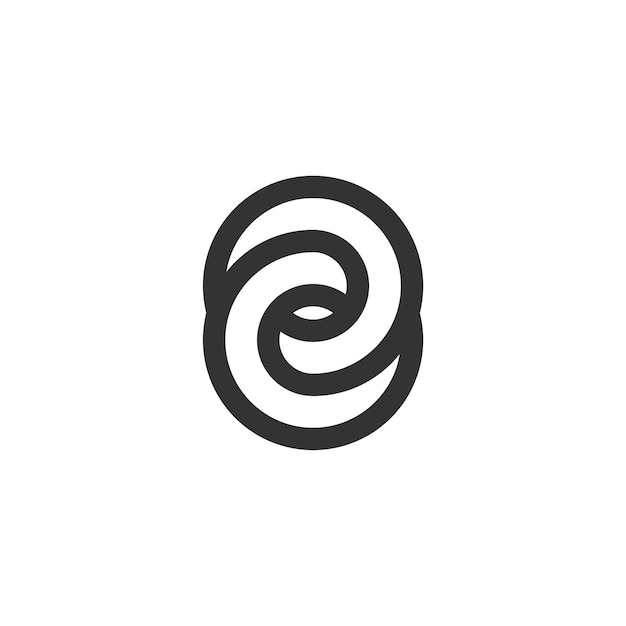 Círculo Infinito Línea Logo Plantilla Ilustración Diseño Vector EPS 10