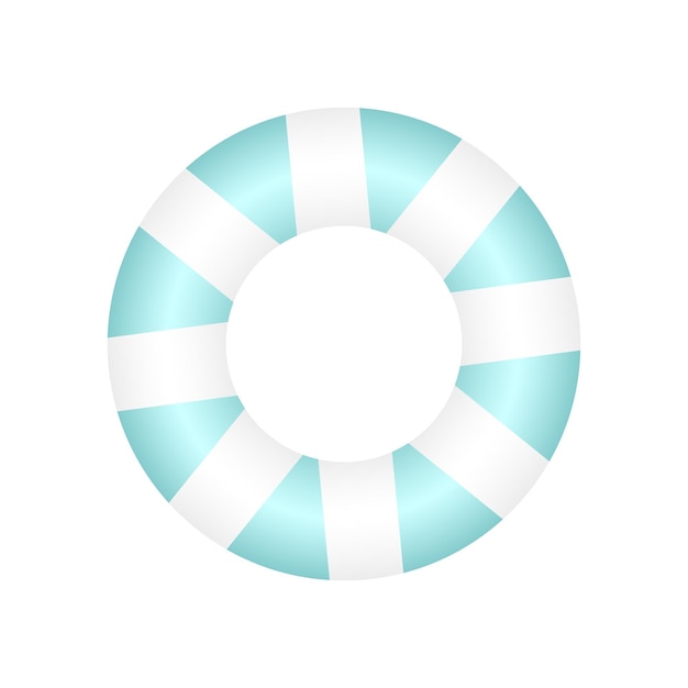 Círculo inflable azul plano y realista para un icono de clip art encantador