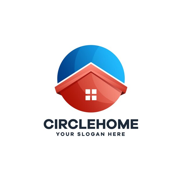 Círculo Inicio Bienes Raíces Logotipo Negocio