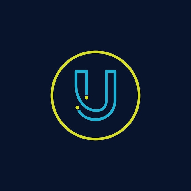 Círculo IT logo letra U tecnología software logo digital