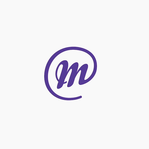Círculo letra de escritura M mínimo logotipo vector icono ilustración