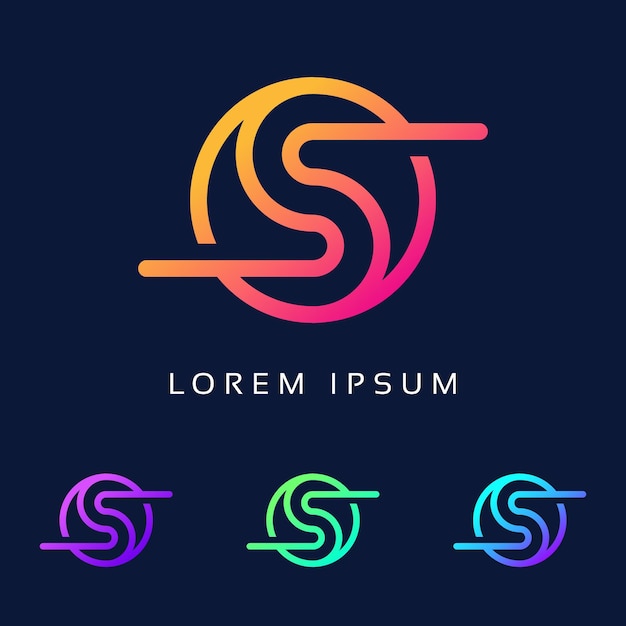 Círculo letra s moderno diseño de logotipo